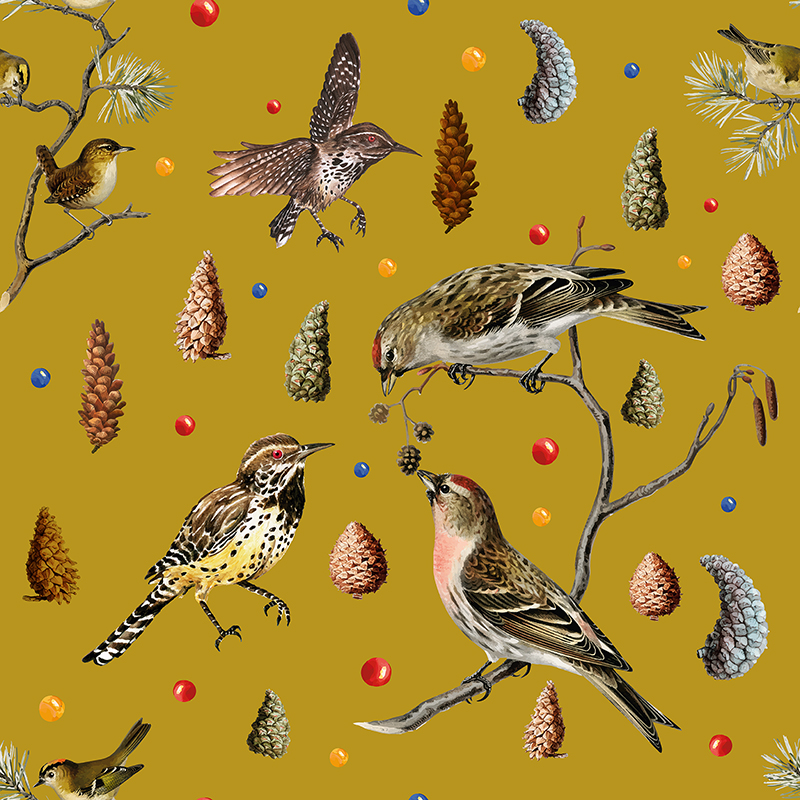 Birds and Cones – Mustard
