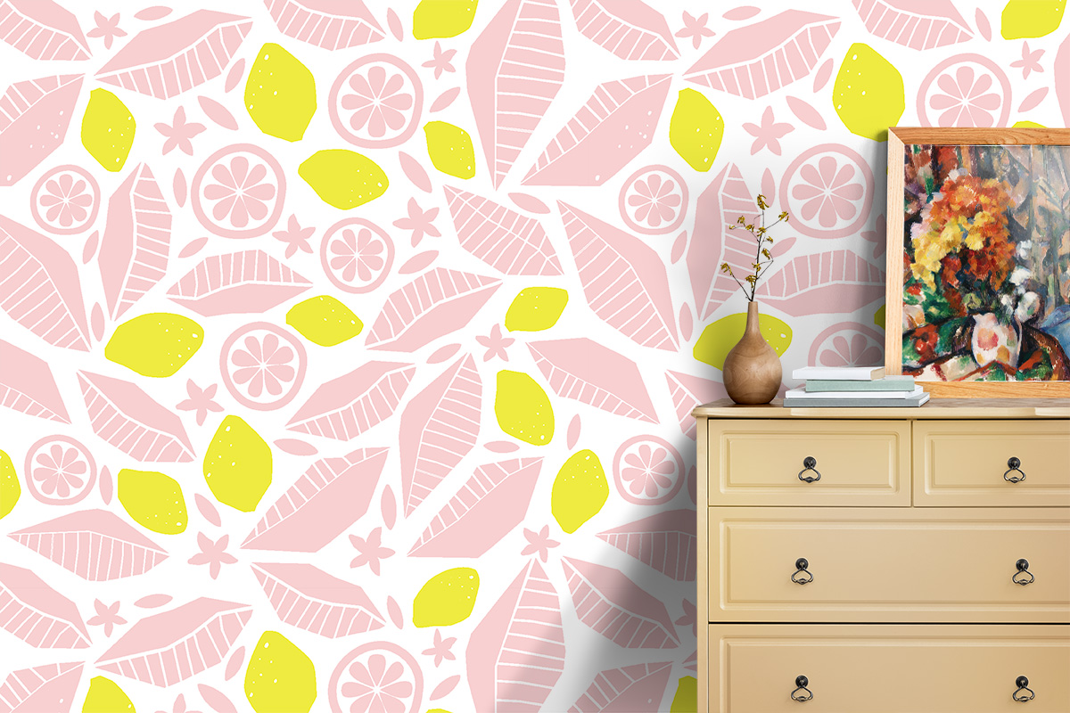 Pop Art Pink Lemons and Limes – White
