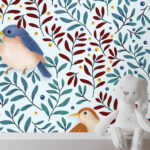 Cute Birds and Berries – Light Blue