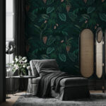 Lush Tropical Jungle Leaves – Dark Green