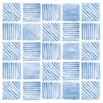 Blue Watercolor Stripes and Squares