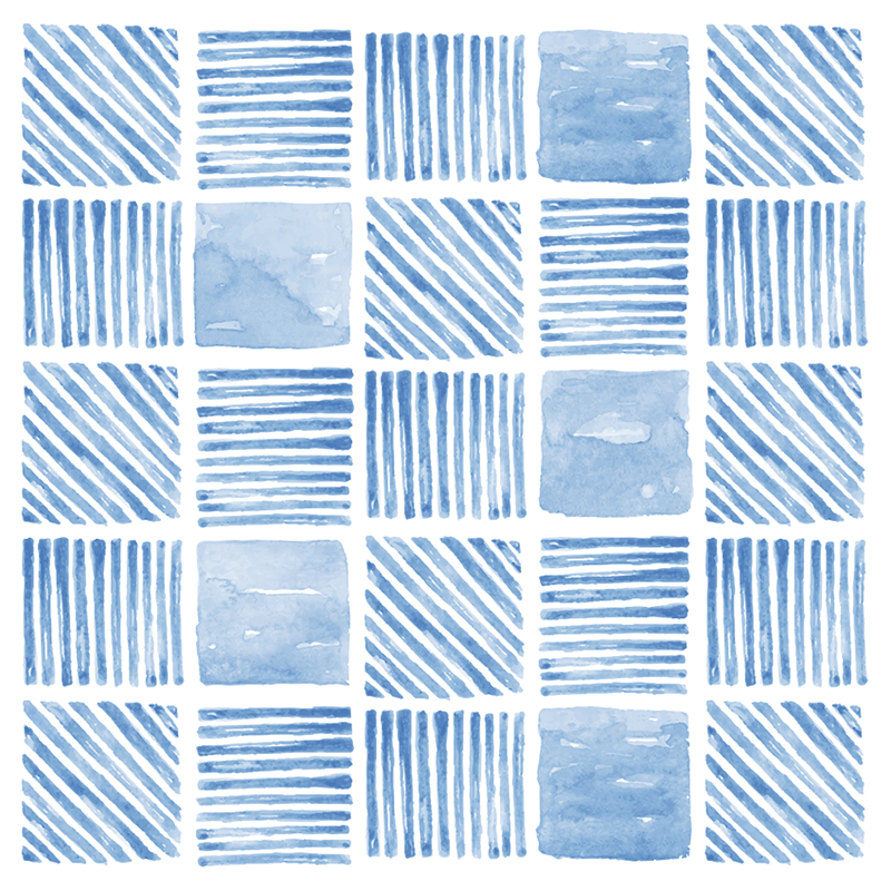Vesivärvide triibud ja ruudud – sinine