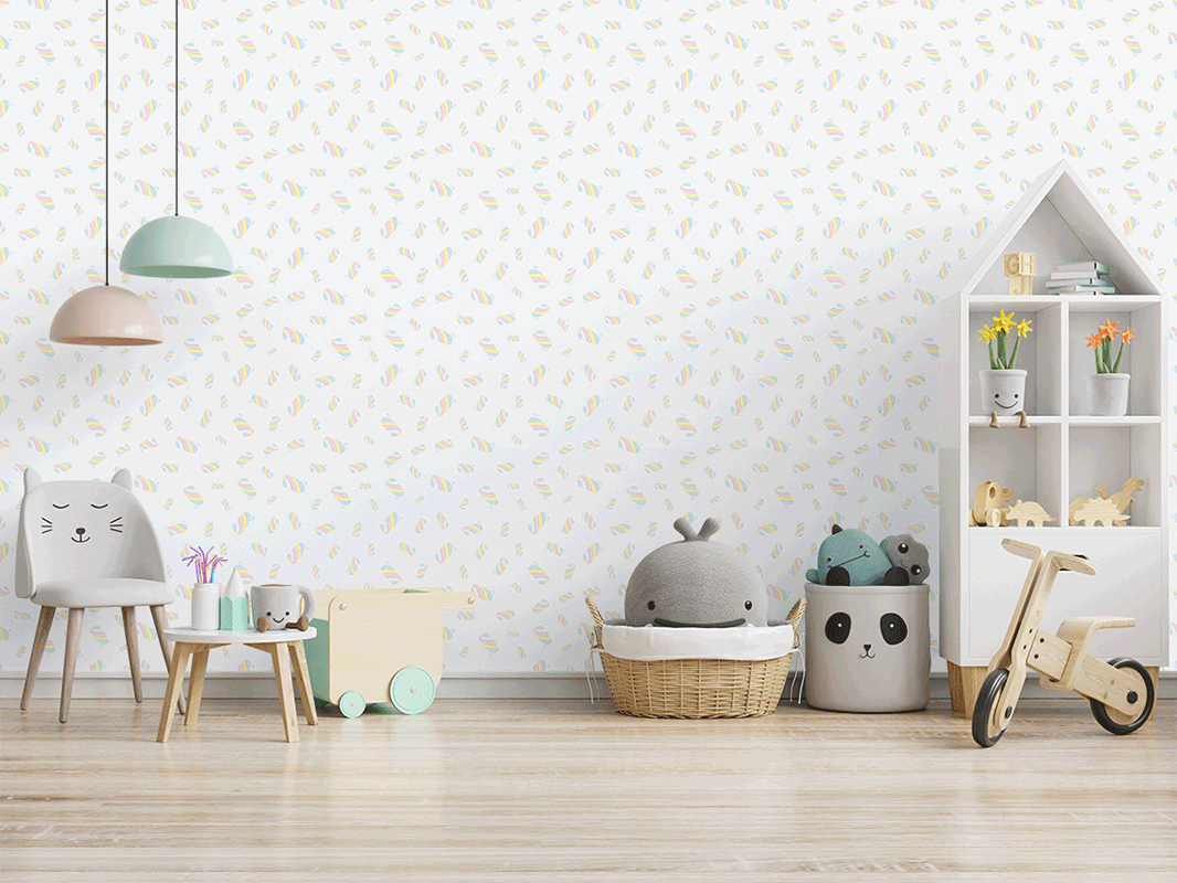 Mellow Marshmallow Kids Room Design Wallpaper to Fit Your Wall