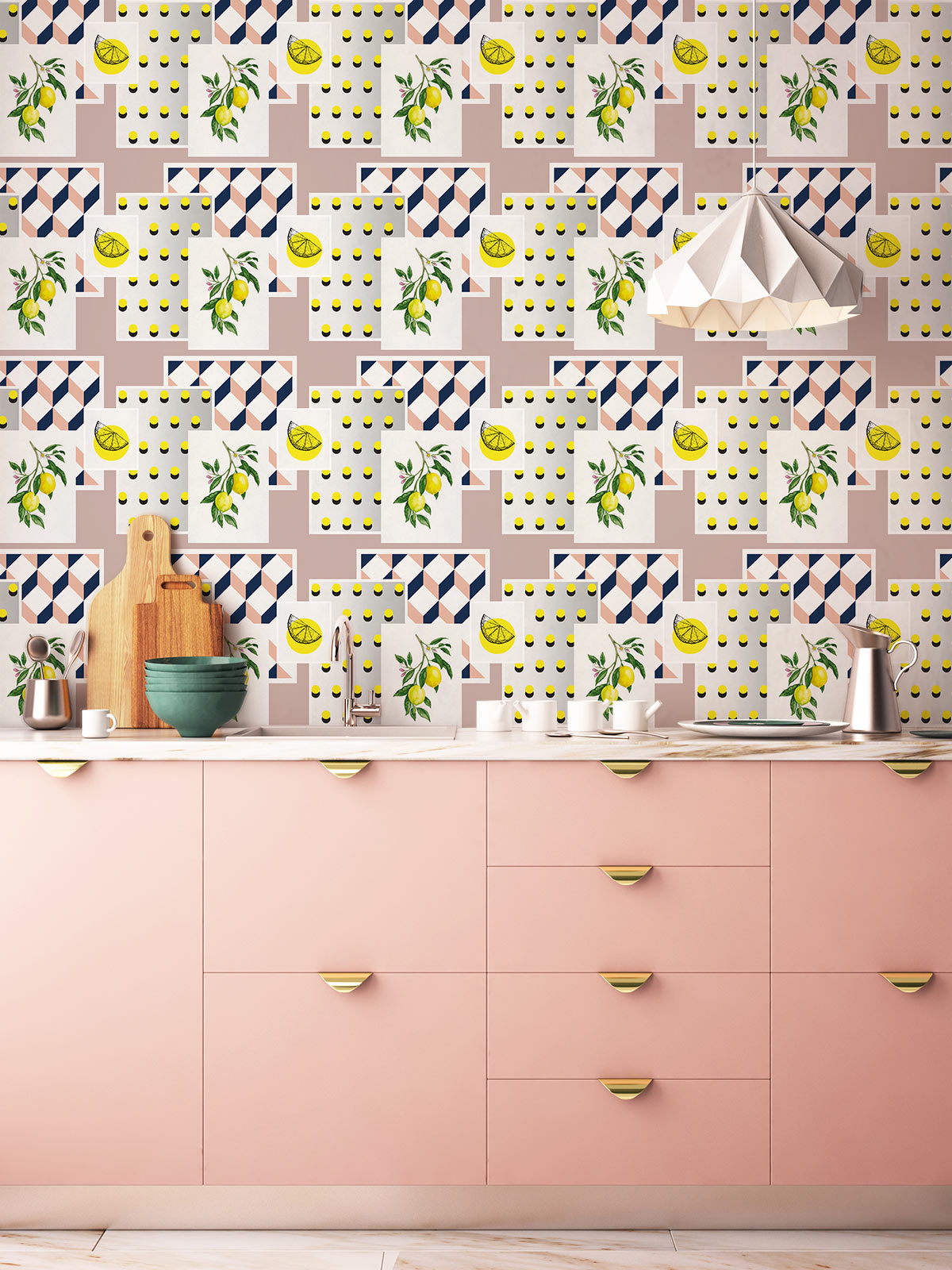 Fruity Geometric Art Gallery – Pink