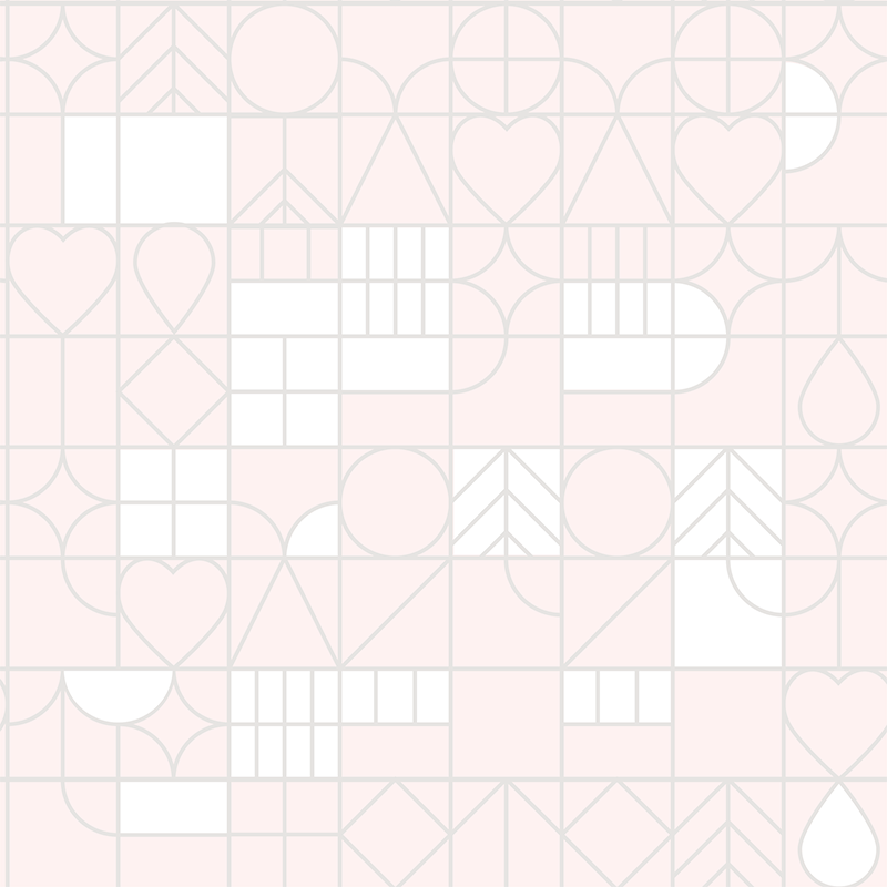 Geomeetriline linnadžungel – roosa & valge