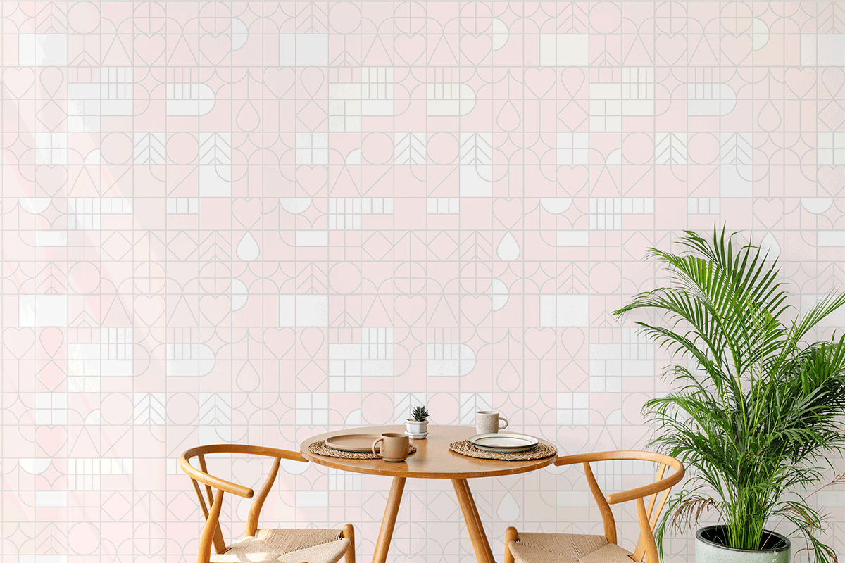 Geometric City Jungle – Pink & White