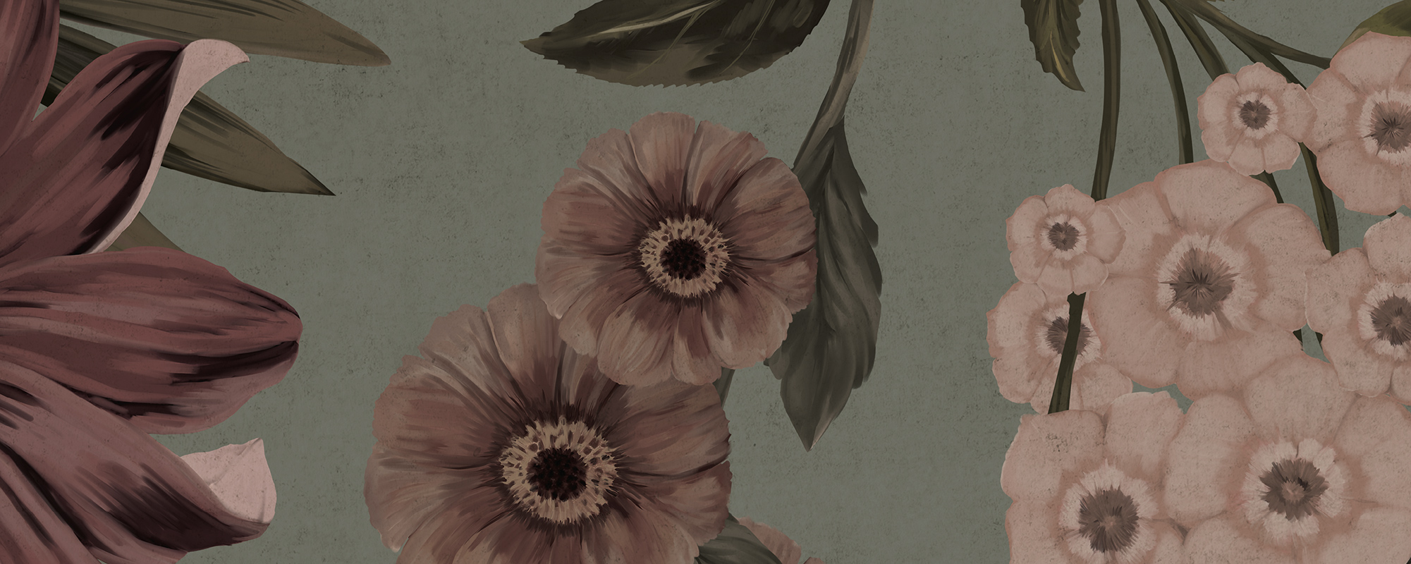 Vintage Flowers – Sage Green