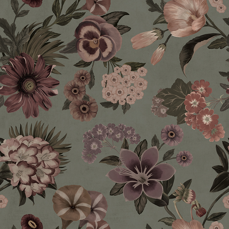 Vintage Flowers – Sage Green