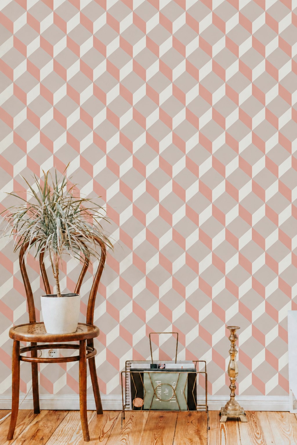 Hypnotizing Rhombs – Pink & Beige