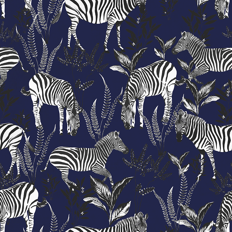Zebra Kingdom – Navy Blue