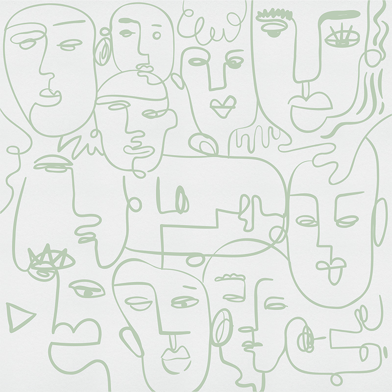 Line Art Faces – Sage