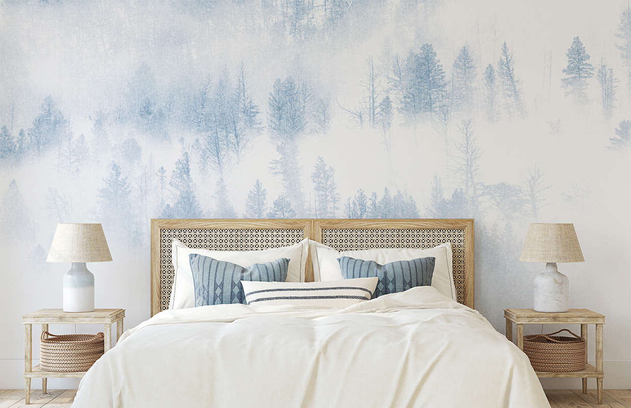 Misty Forest Canvas – Blue