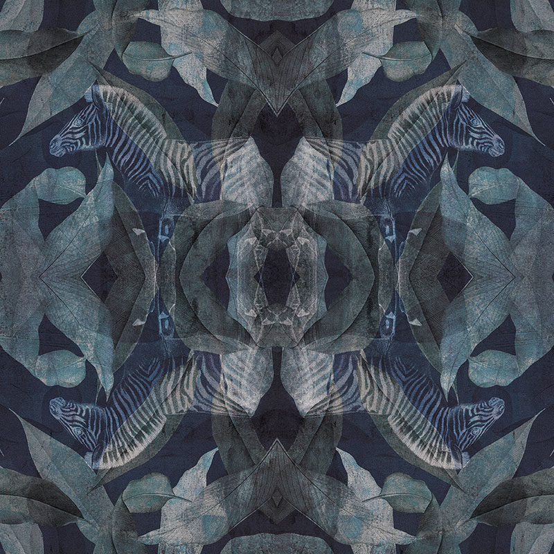 Zebra Kaleidoscope – Dark Blue