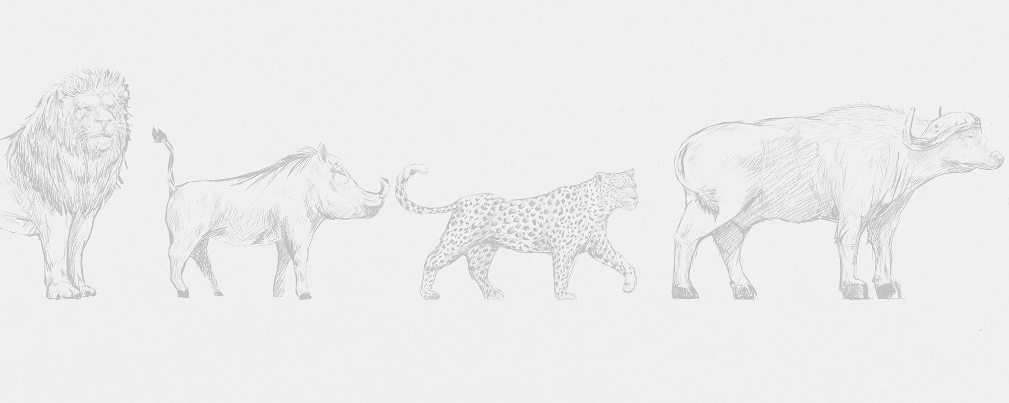 Safari Animals – Light Grey