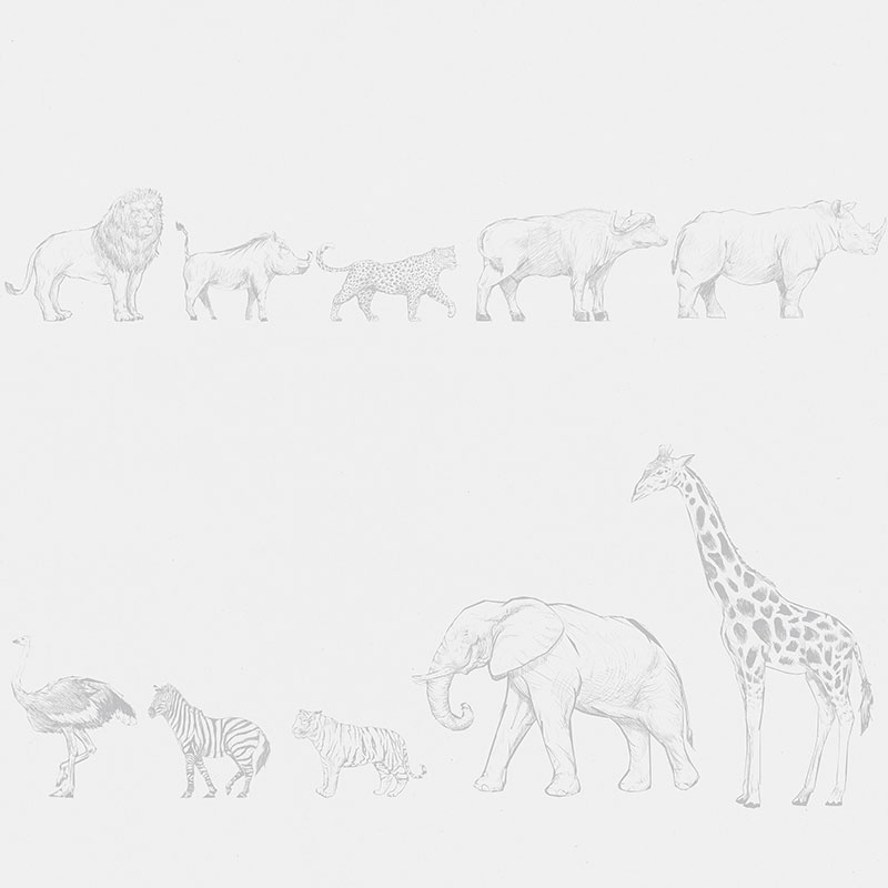Safari Animals – Light Grey