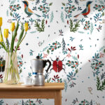 Birds and Beetles Vintage Universe – White