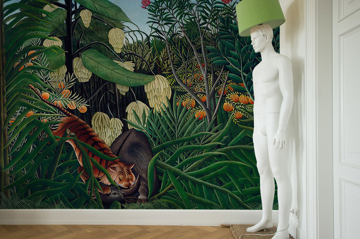 Fight of a Tiger and a Buffalo. Henri Rousseau