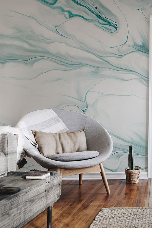 Marble Waves – Turquoise Blue