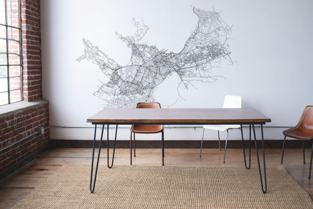 Pilttapeet kaardiga, mis kujutab Tallinna linna. Baubauwall tapeedid