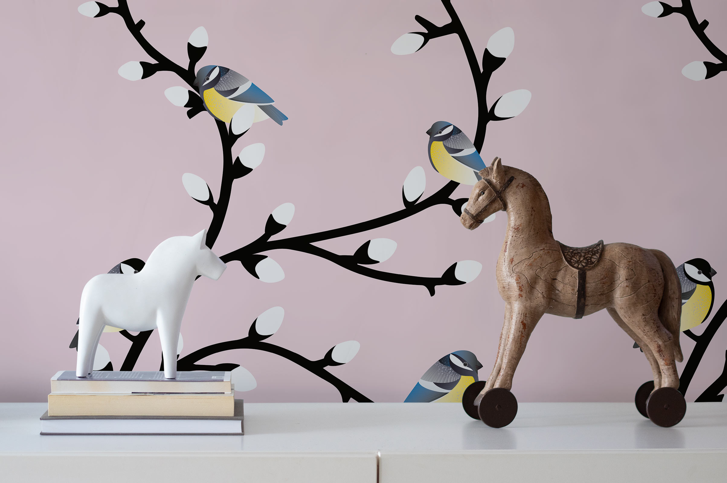 Spring Birds – Pastel Pink