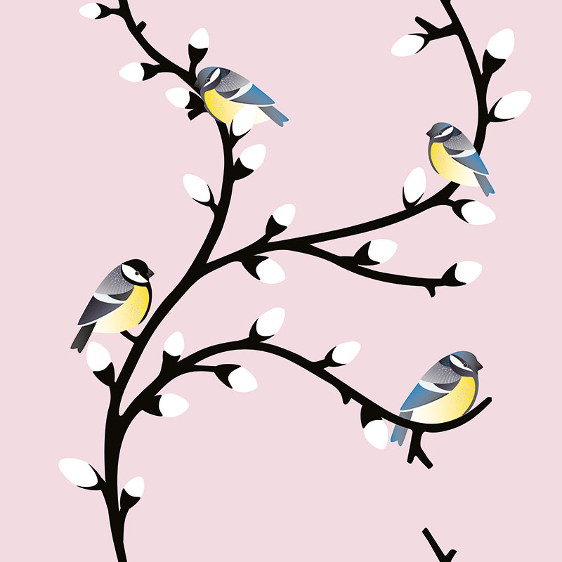 Spring Birds – Pastel Pink