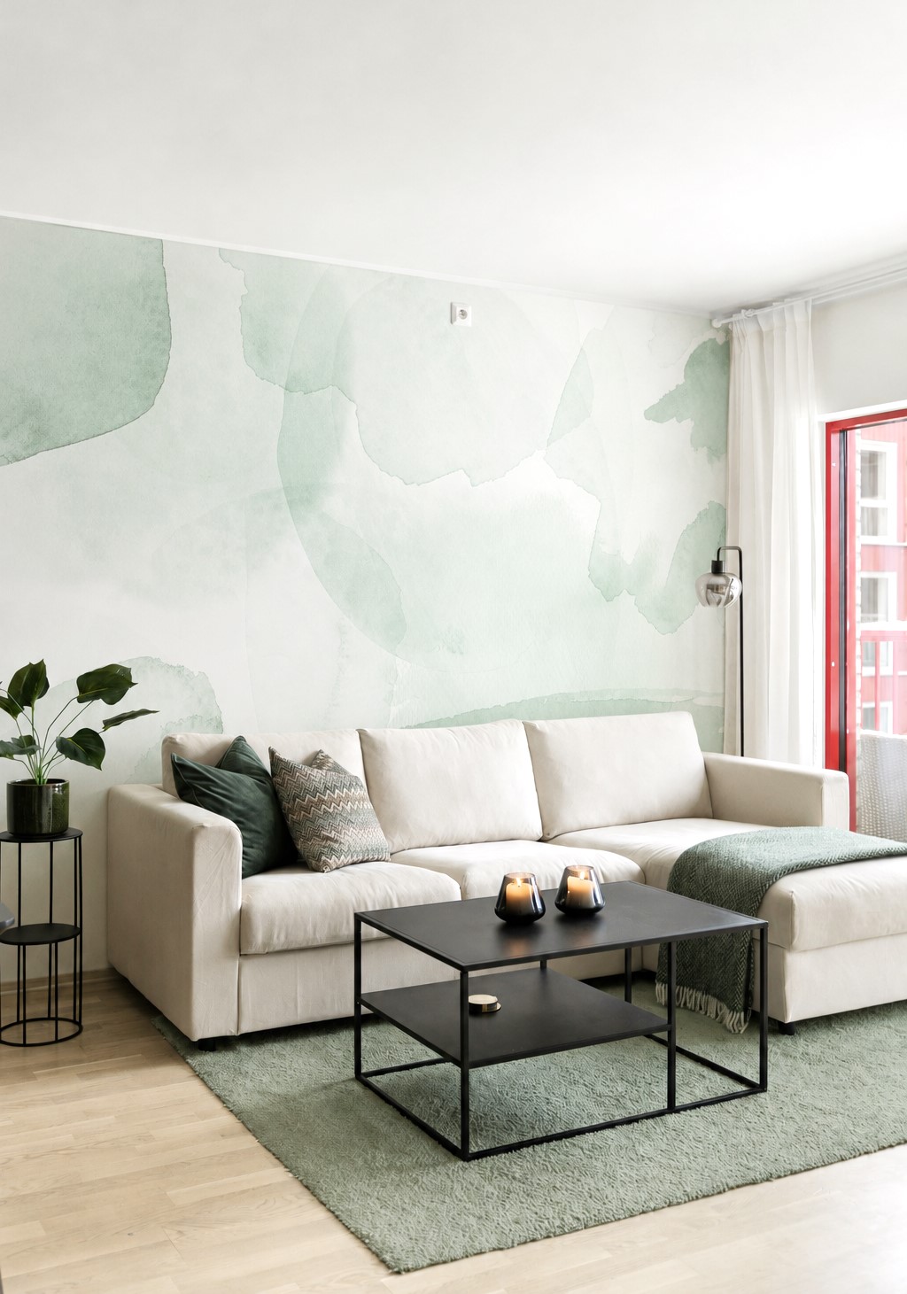 Watercolor Drops – Sage Green