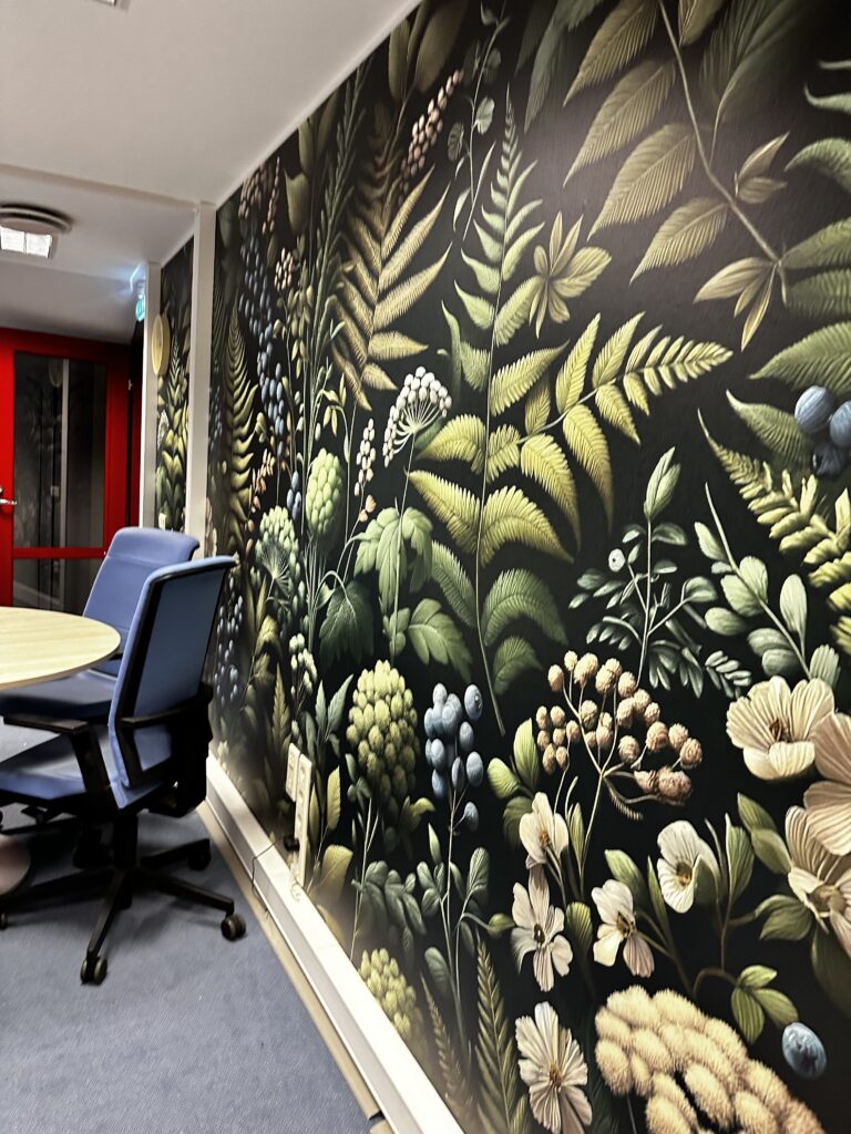 Ai generated mural wallpaper at an office of Danpower Estonia