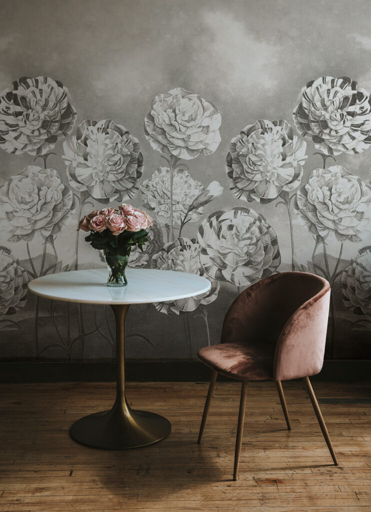 Historic vintage design brought onto wall mural design. 