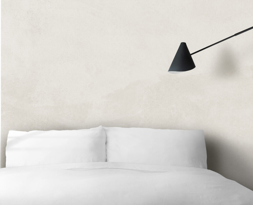 Faux effect mural wallpaper in warm sand beige colour