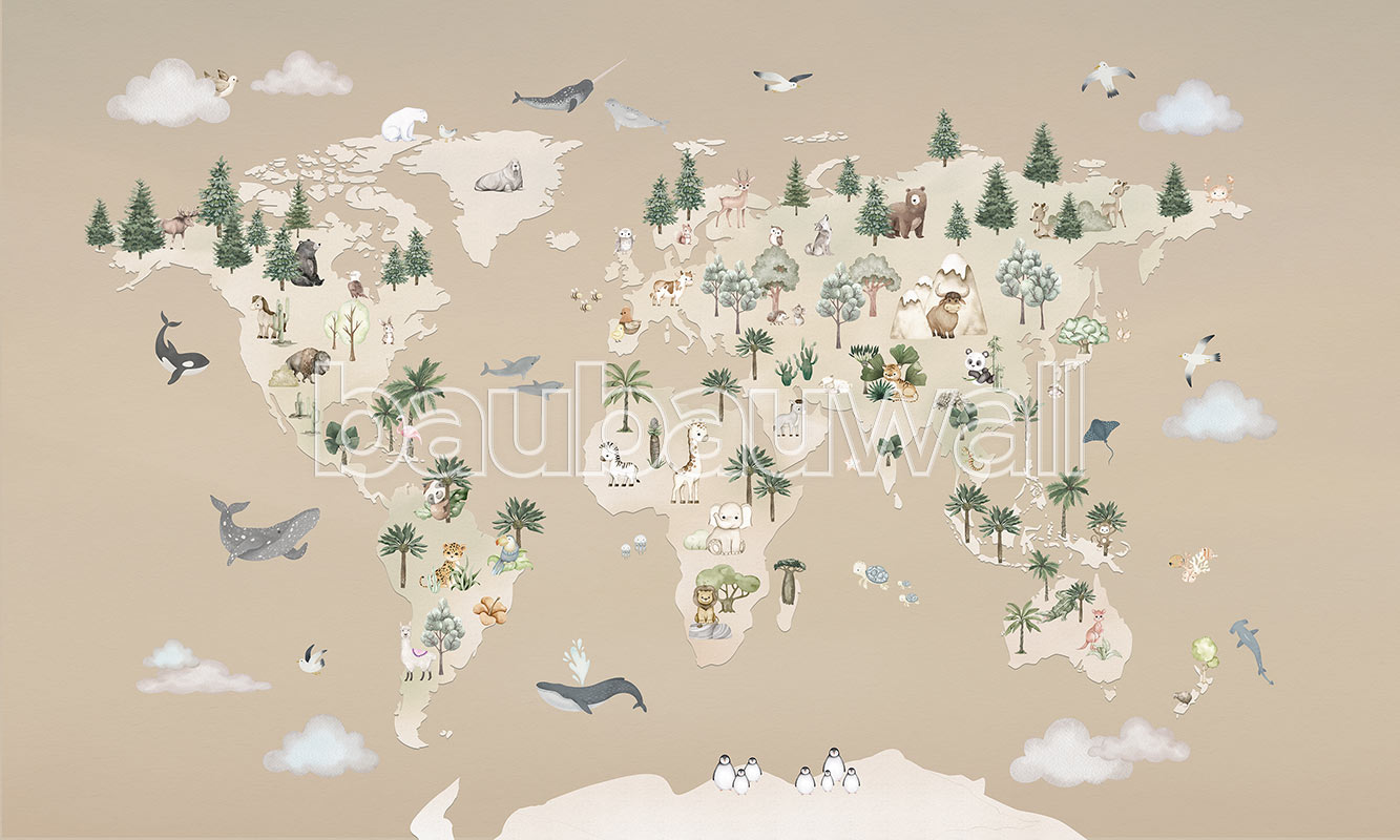 Lastetoa tapeet – Loomade atlas – beež