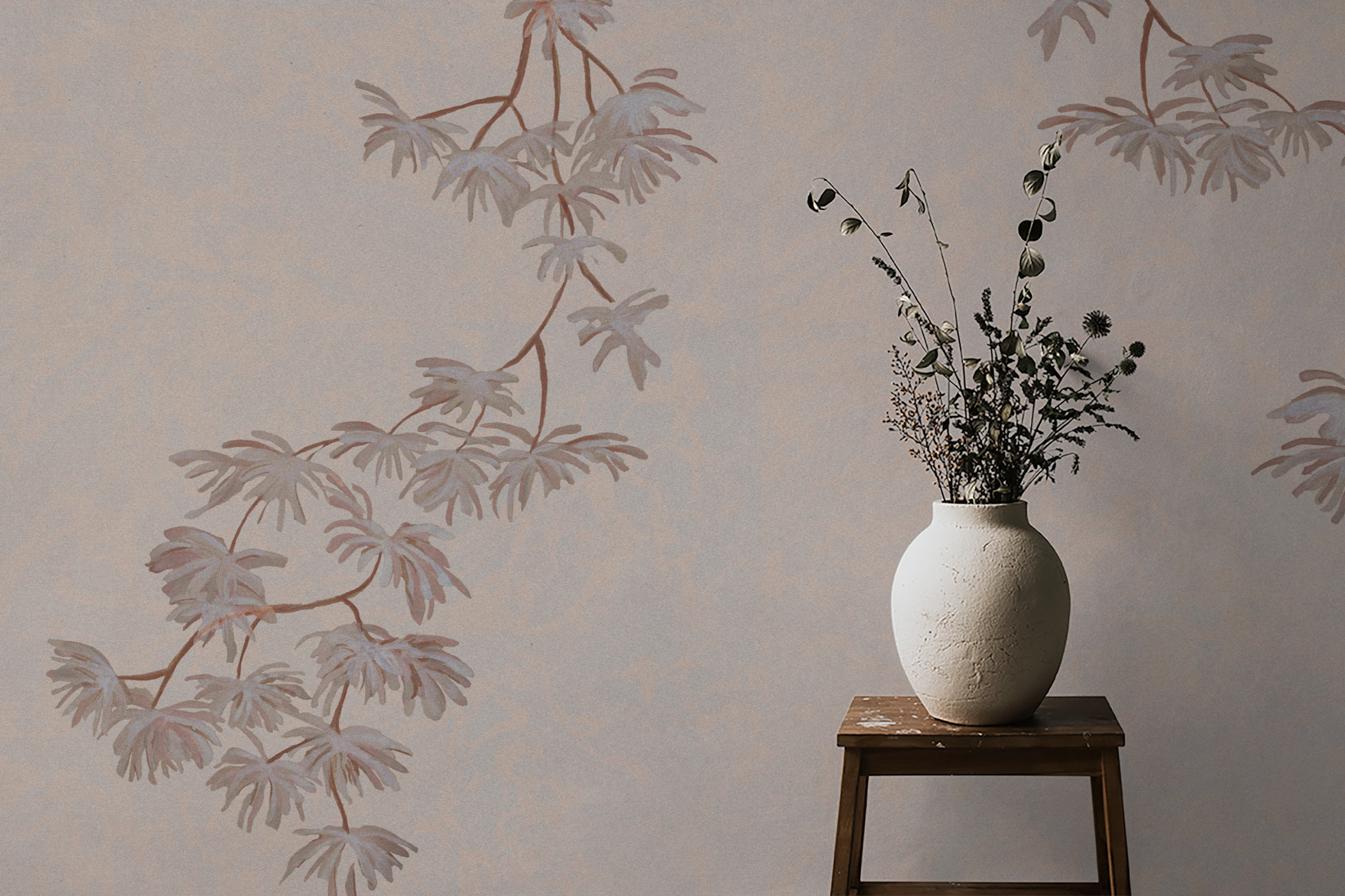 Suminagashi Blooms – Beige