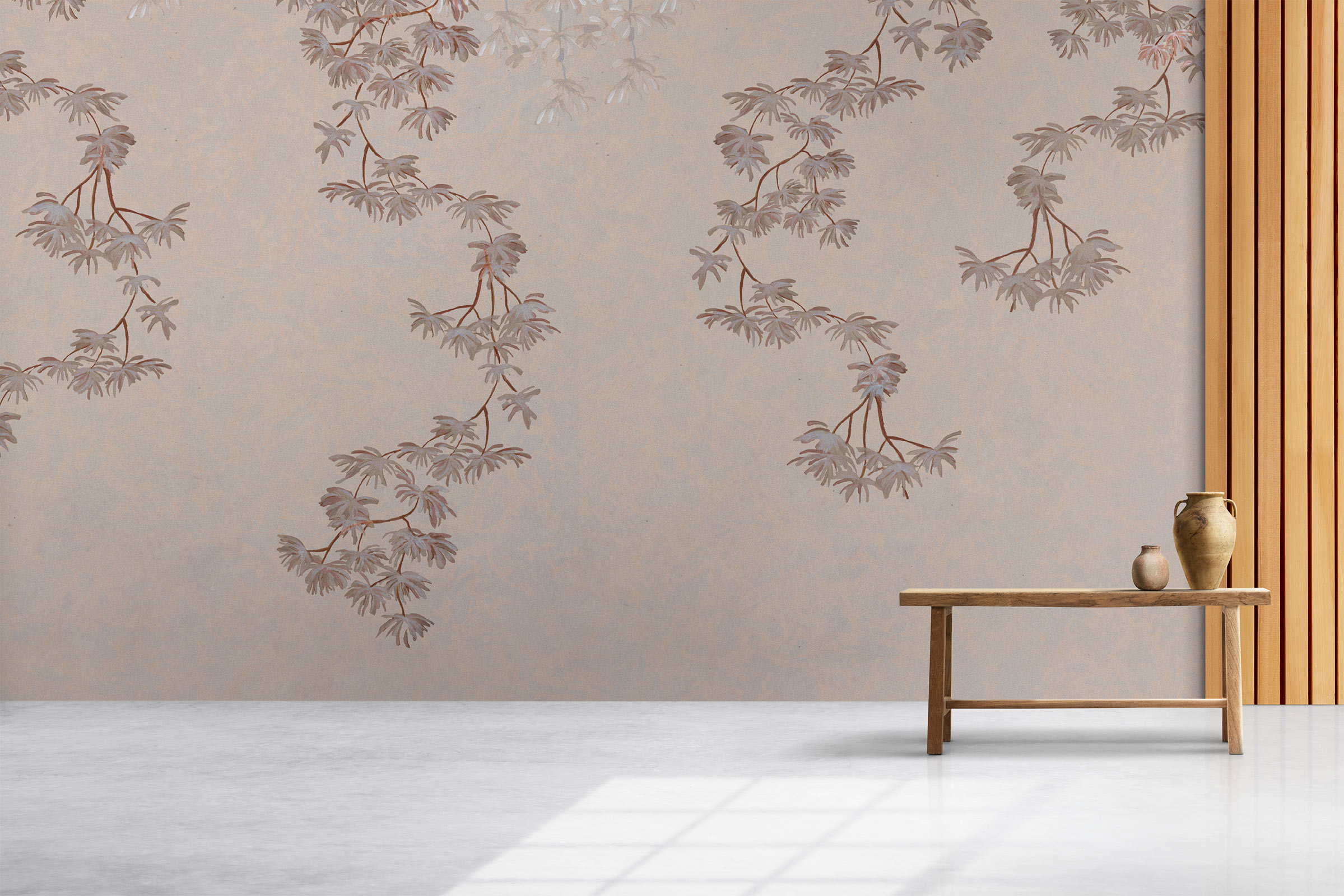 Suminagashi Blooms – Beige