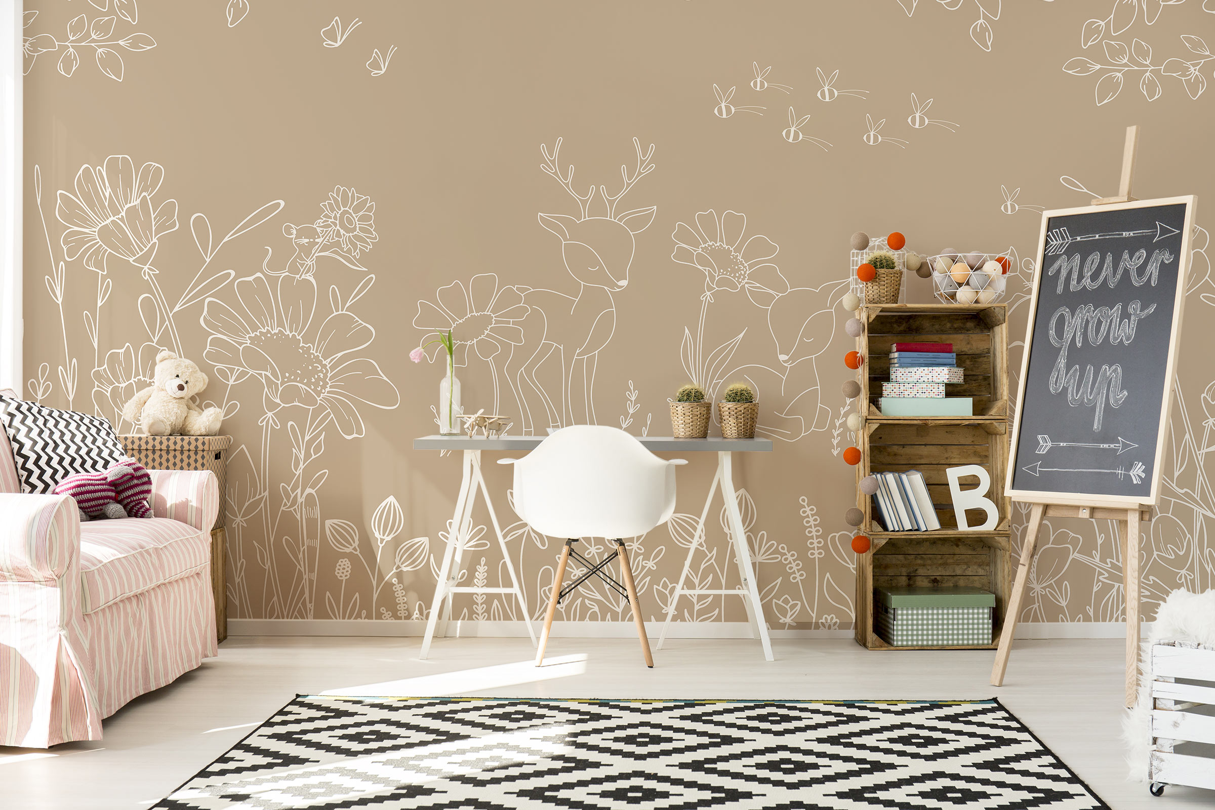 Deer Doodles – Beige