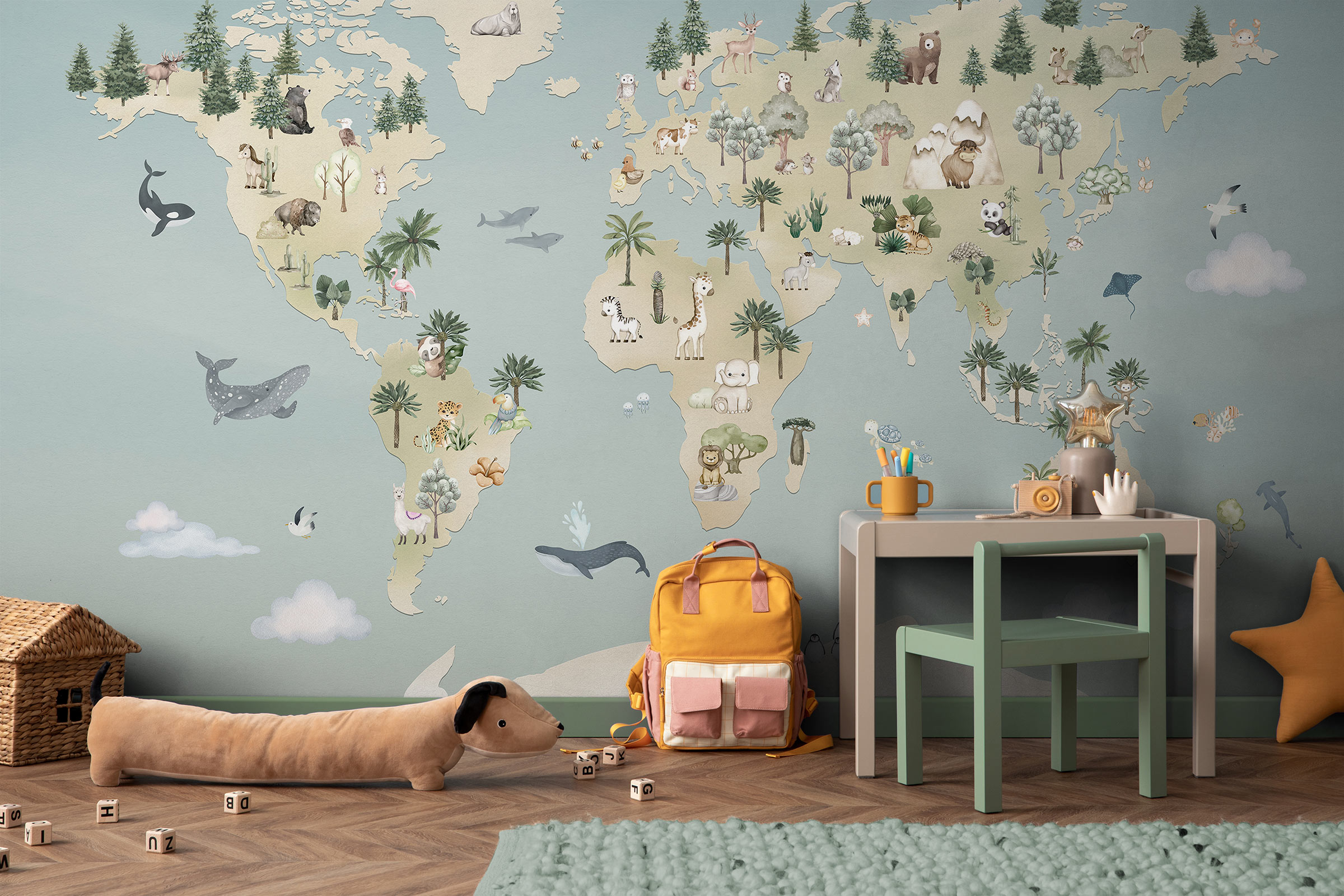 Lastetoa tapeet – Loomade atlas – helesinine