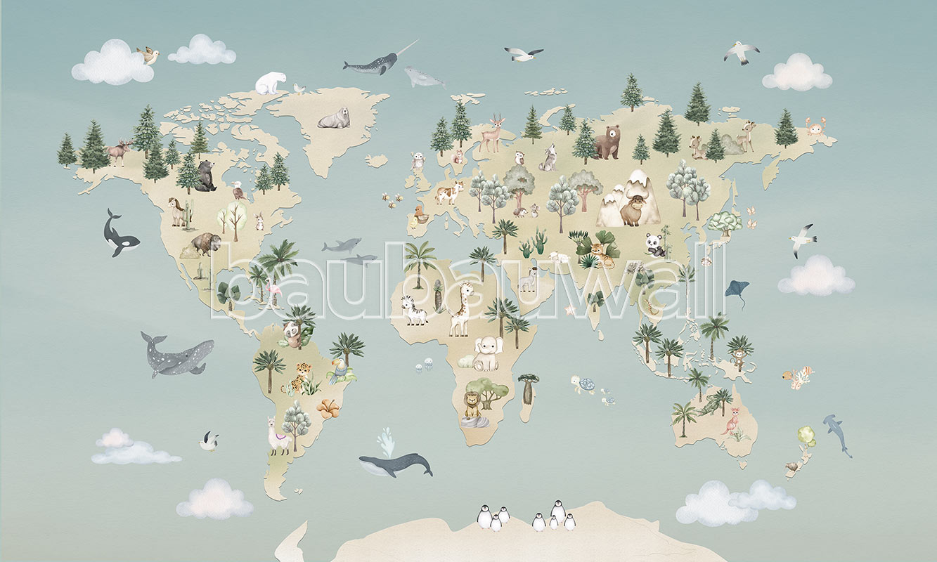 Lastetoa tapeet – Loomade atlas – helesinine