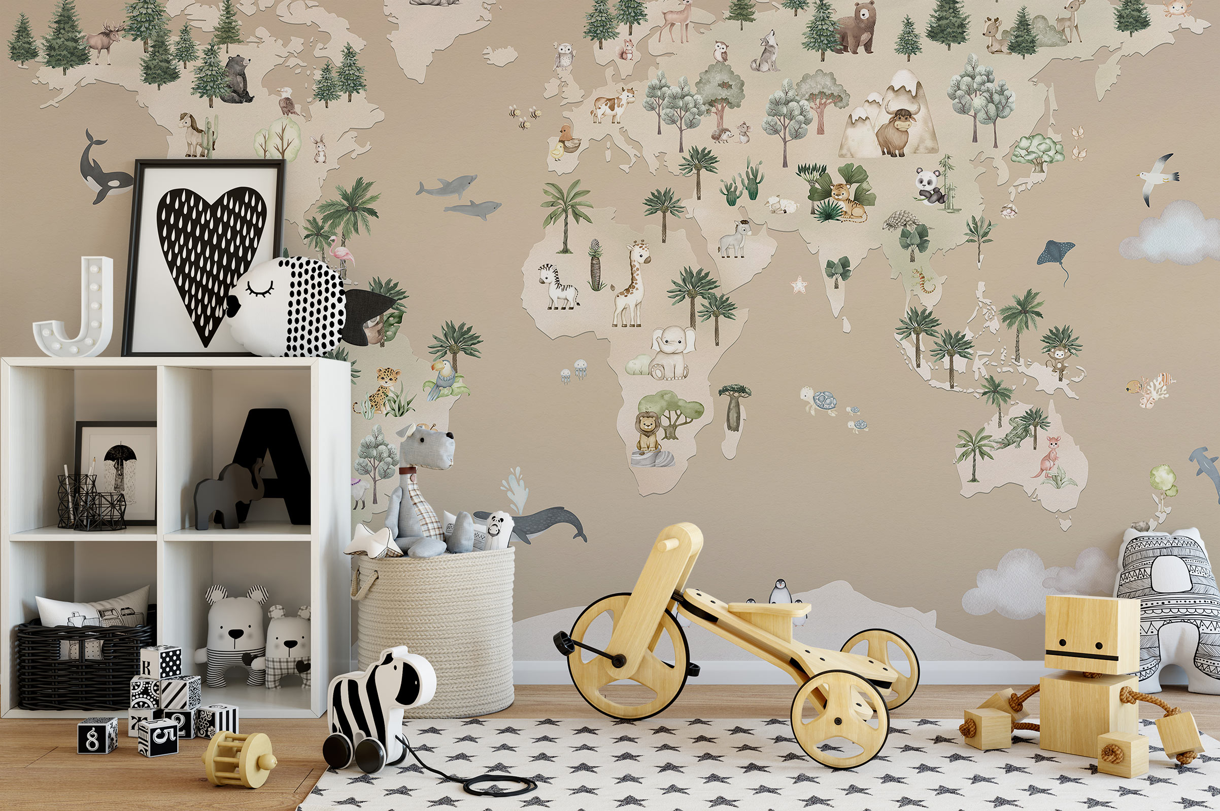Lastetoa tapeet – Loomade atlas – beež