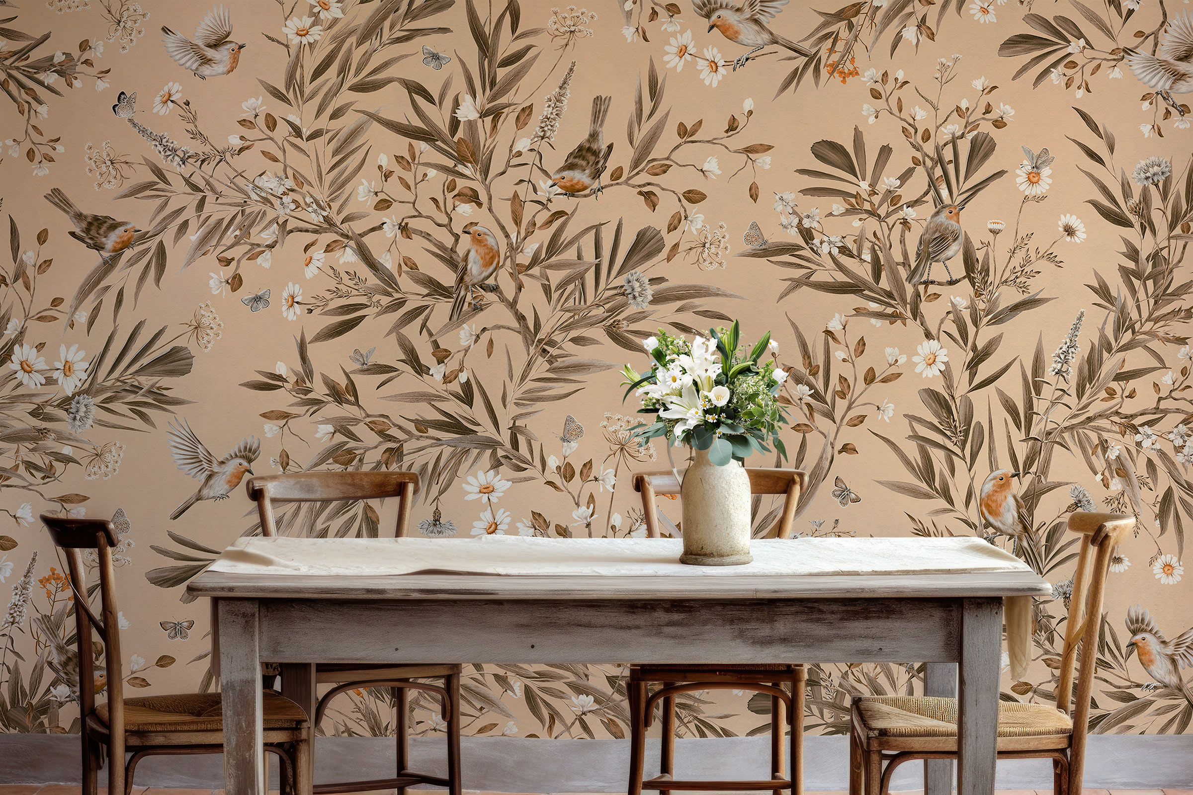 Playful Robins Vintage – Beige