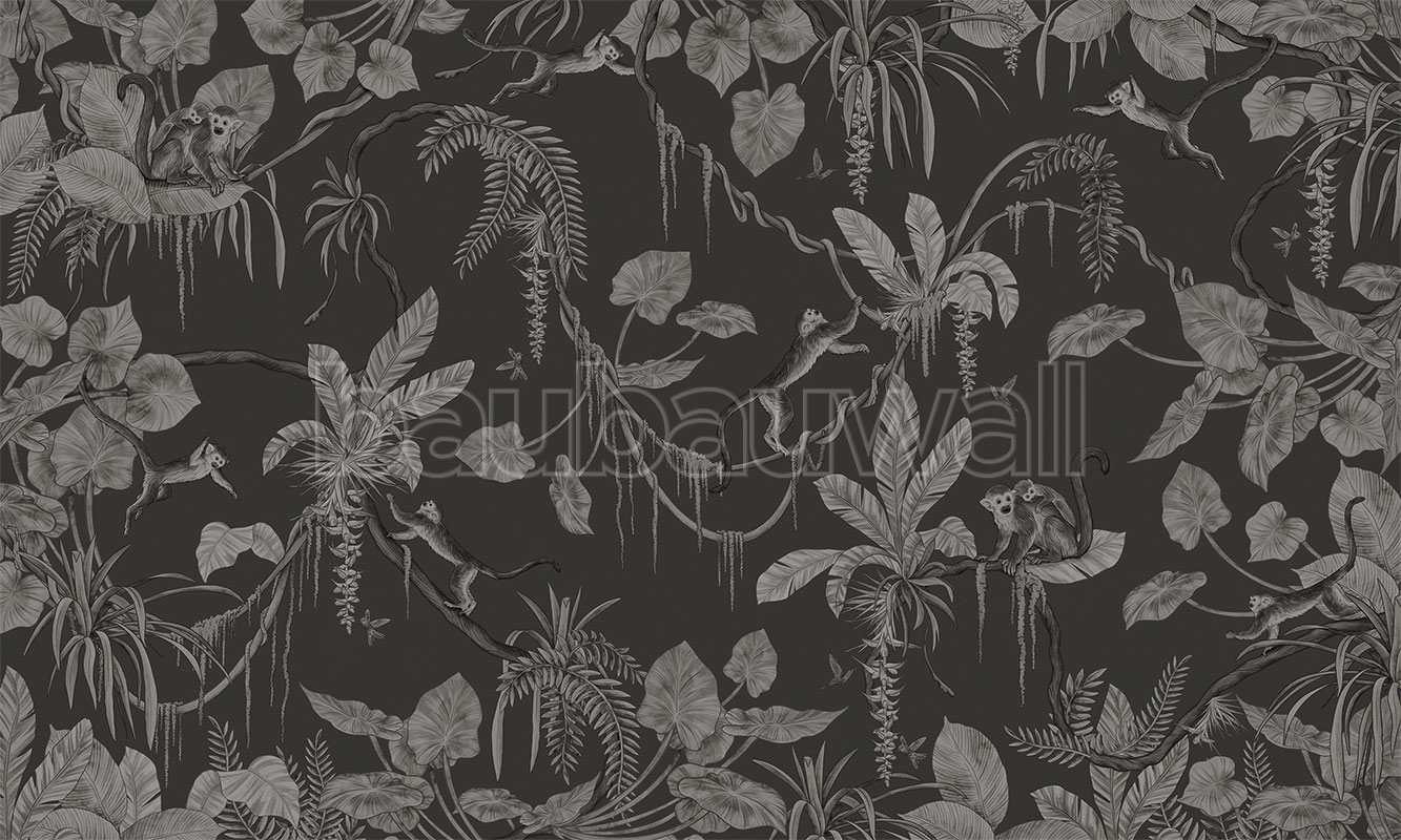 Playful Monkeys – Monochrome Black