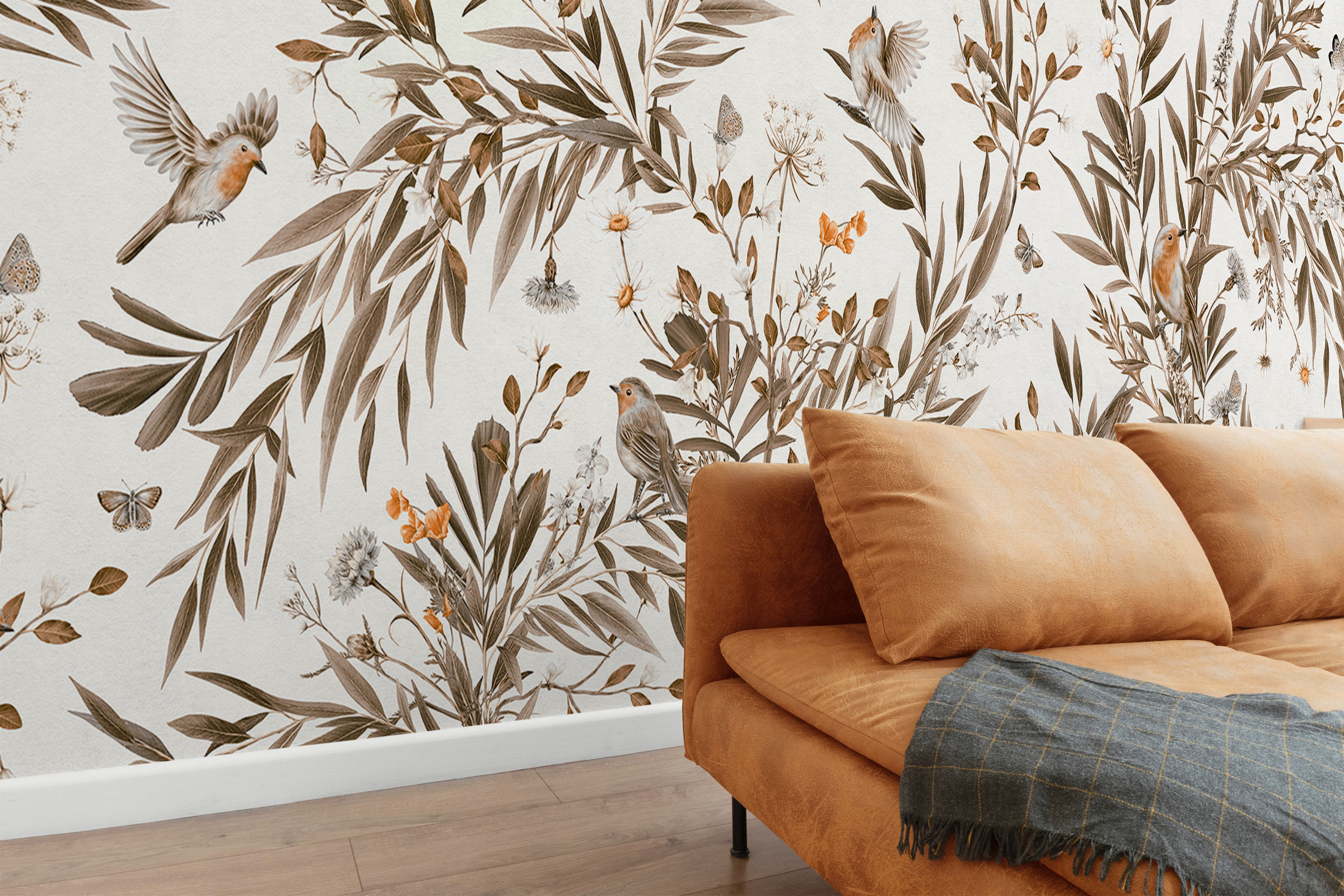 Playful Robins Vintage – White