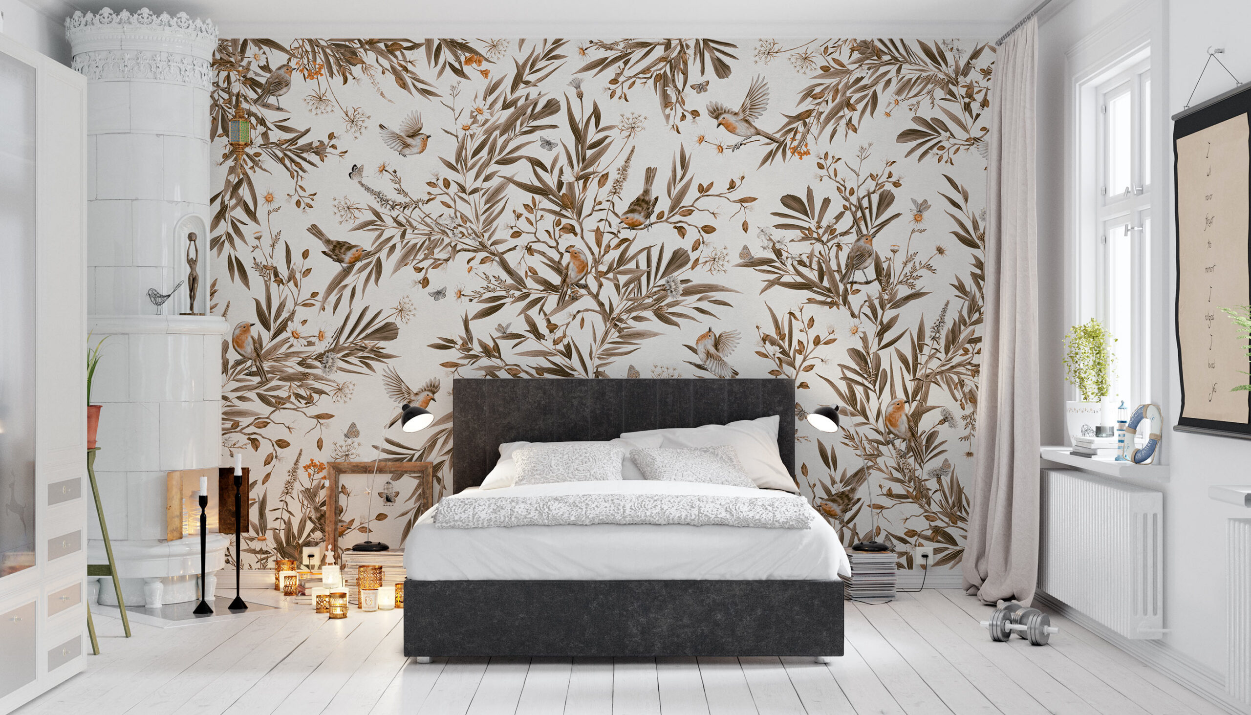 Playful Robins Vintage – White