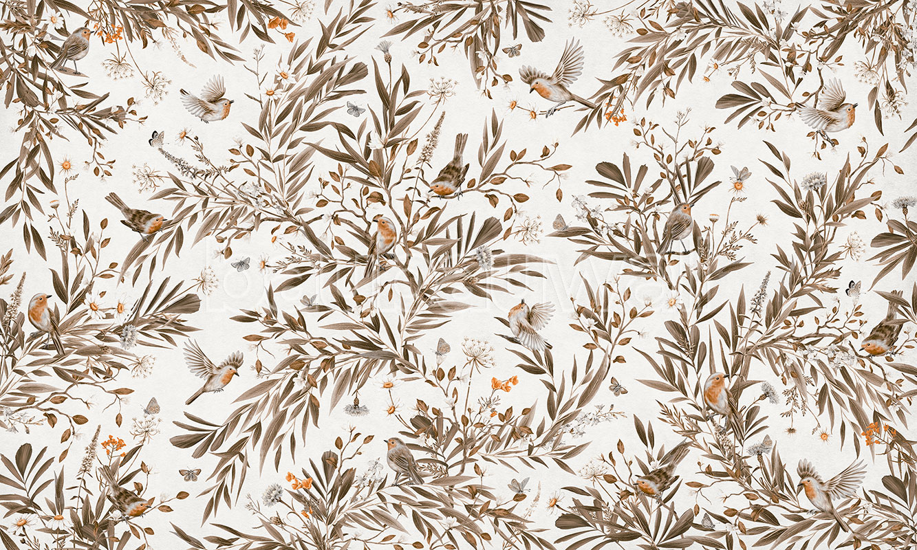 Playful Robins Vintage – White