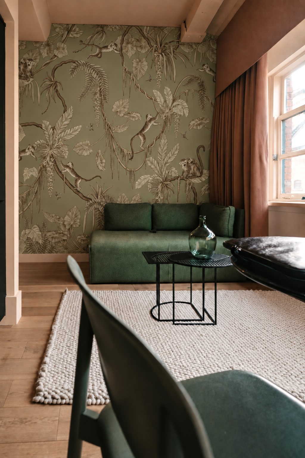 Playful Monkeys – Monochrome Green