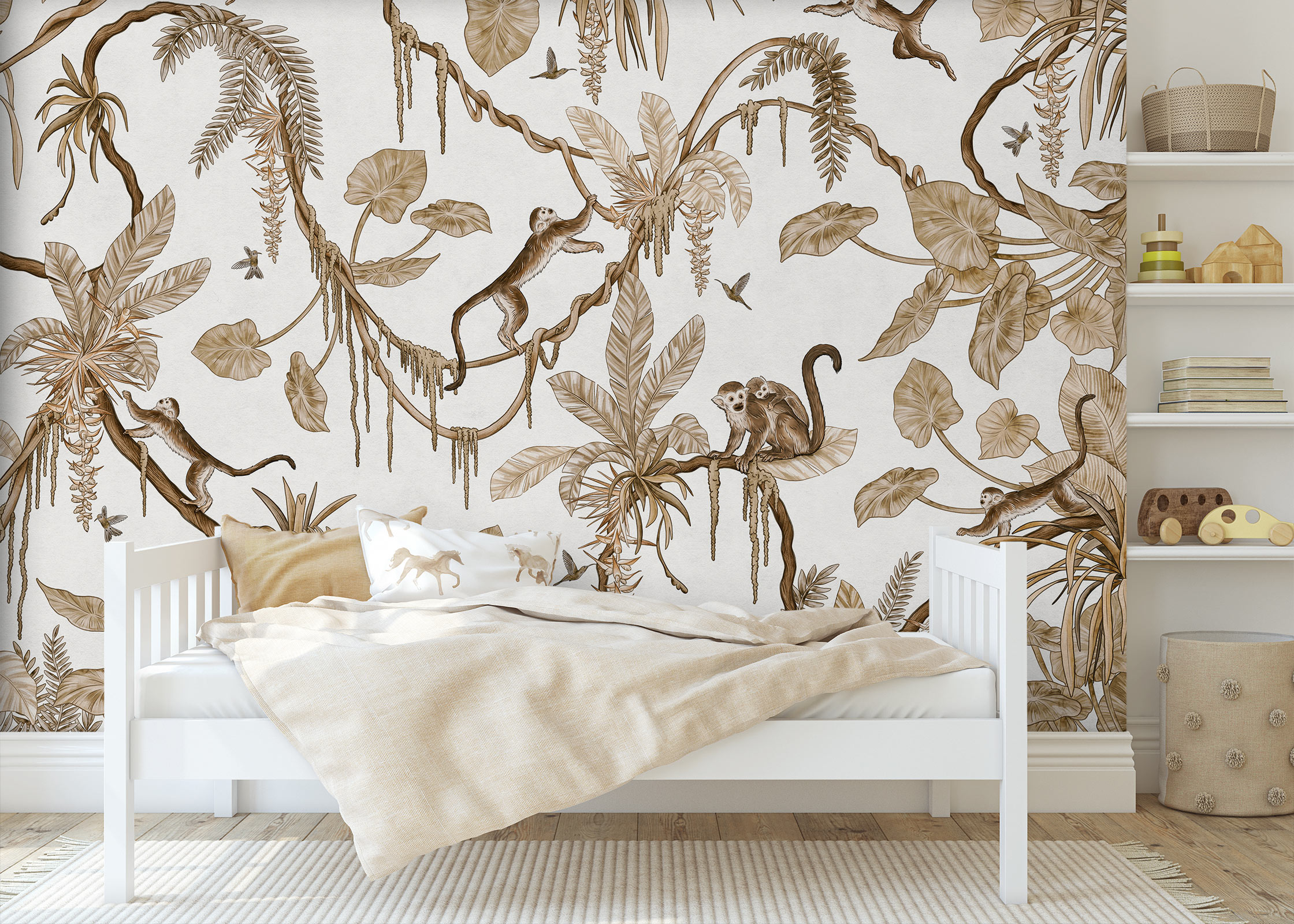 Playful Monkeys – Vintage White