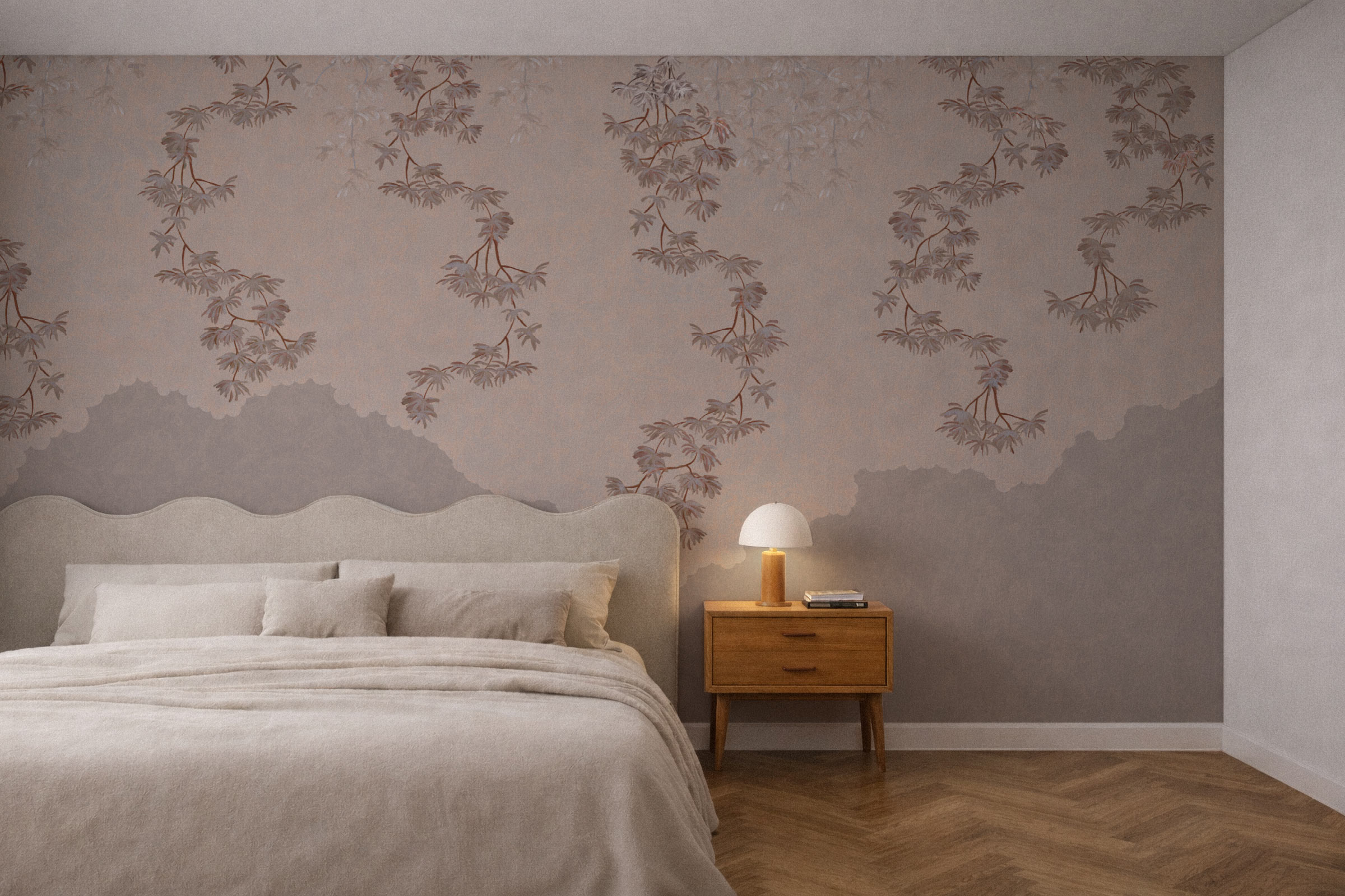 Suminagashi Springtide – Beige