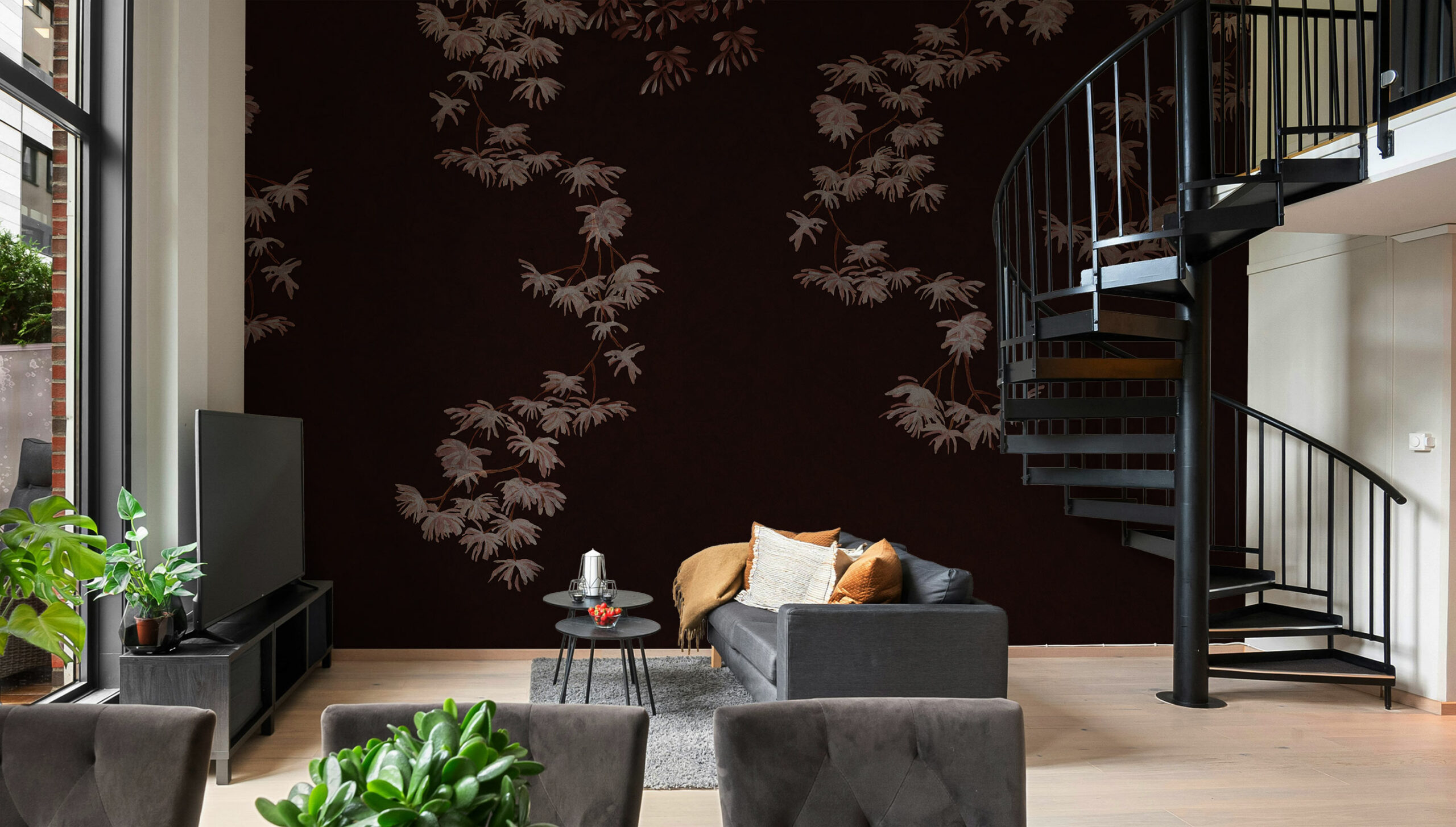 Byobu Blooms – Chocolate Brown