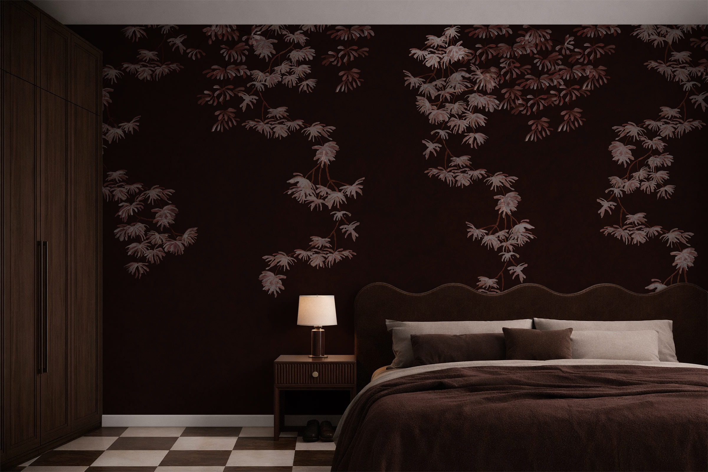 Byobu Blooms – Chocolate Brown