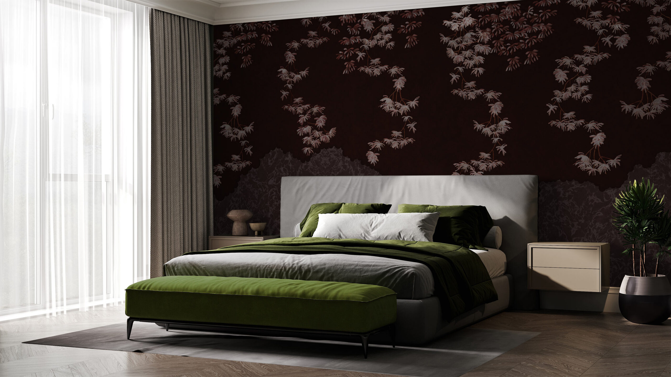 Suminagashi – punakaspruun