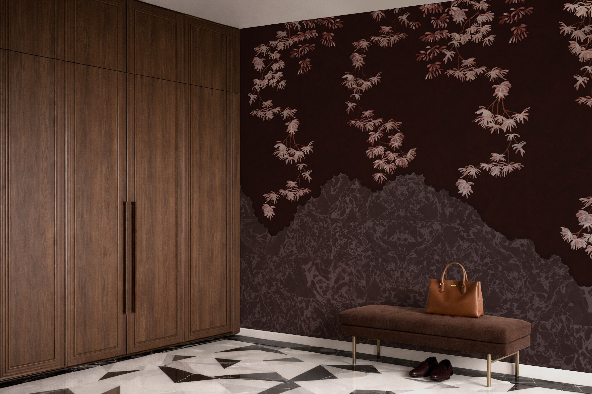 Suminagashi – punakaspruun