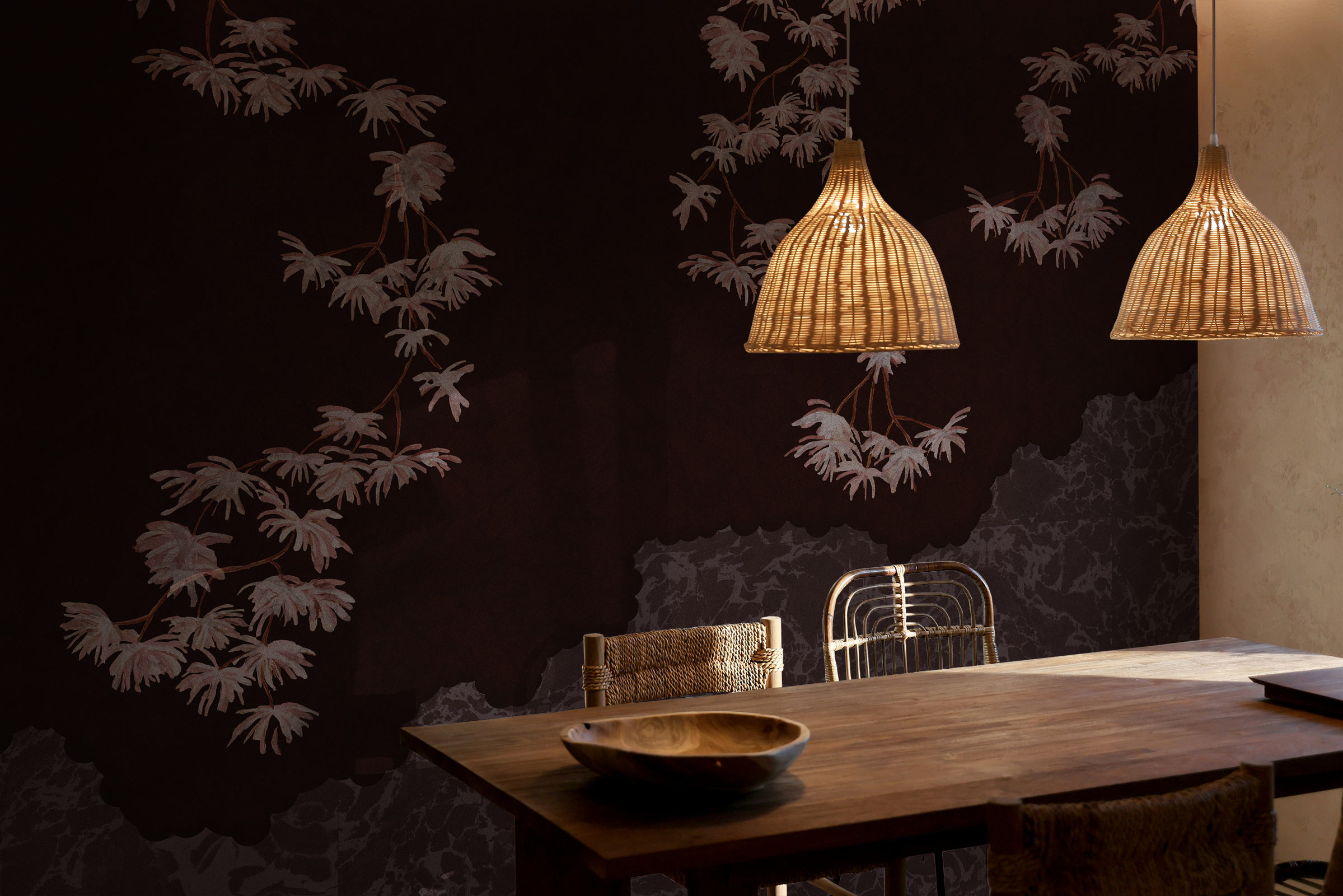 Suminagashi – punakaspruun