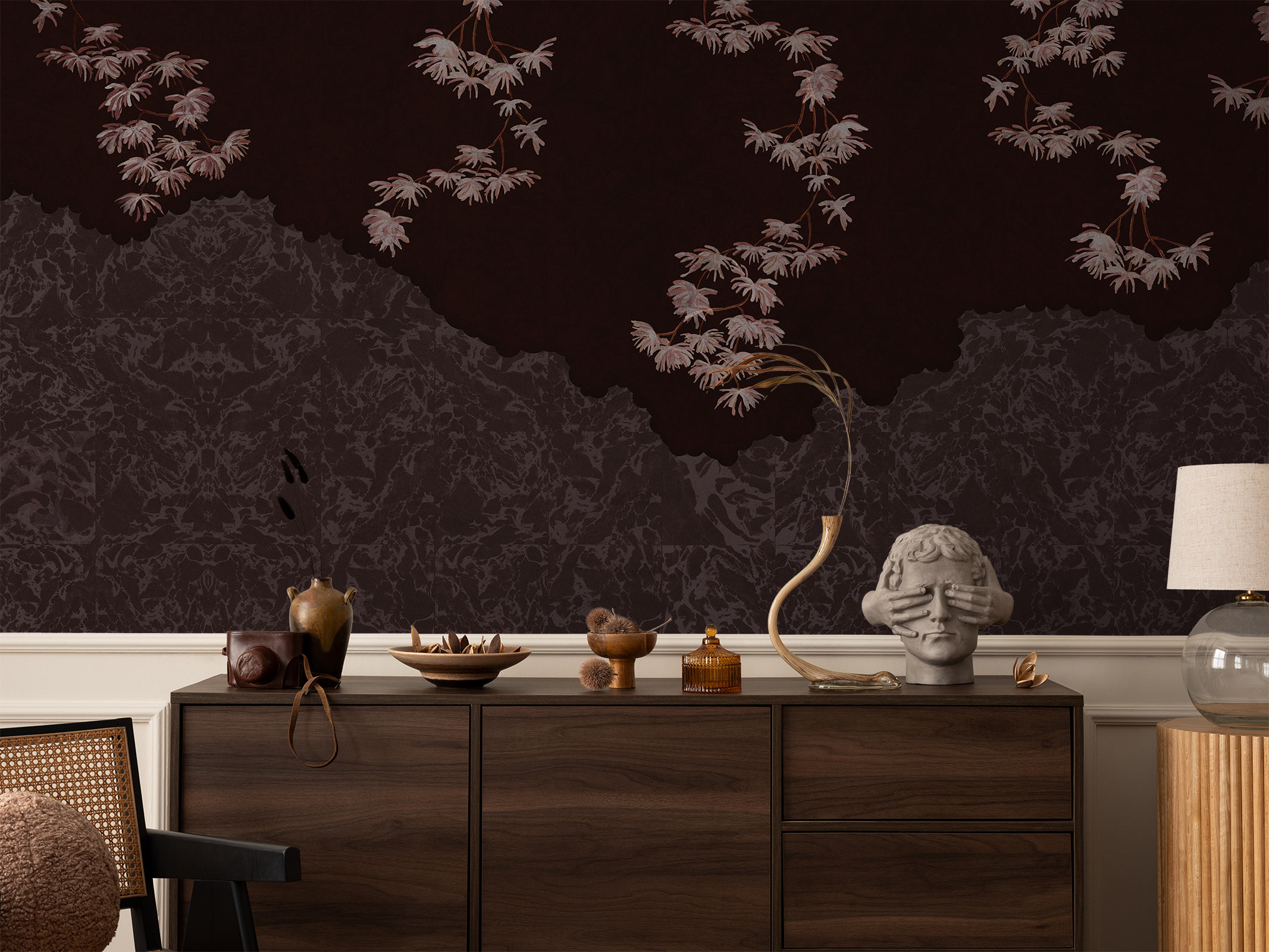 Suminagashi – punakaspruun